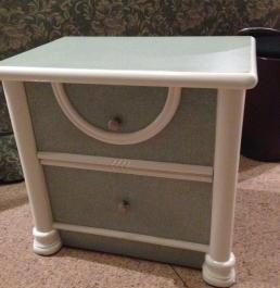 Bedside table with two drawers photo